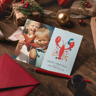 Merry Christmas   Holiday Beach Lobster Crab