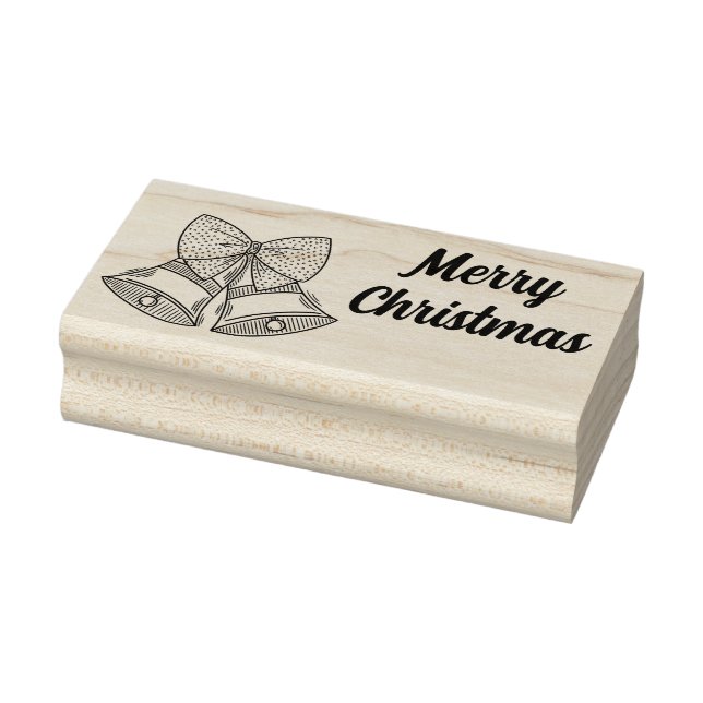 Merry Christmas Holiday Bells rubber stamp (Stamp)
