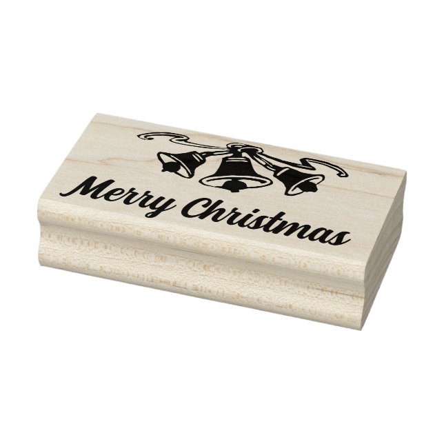 Merry Christmas Holiday Bells rubber stamp (Stamp)