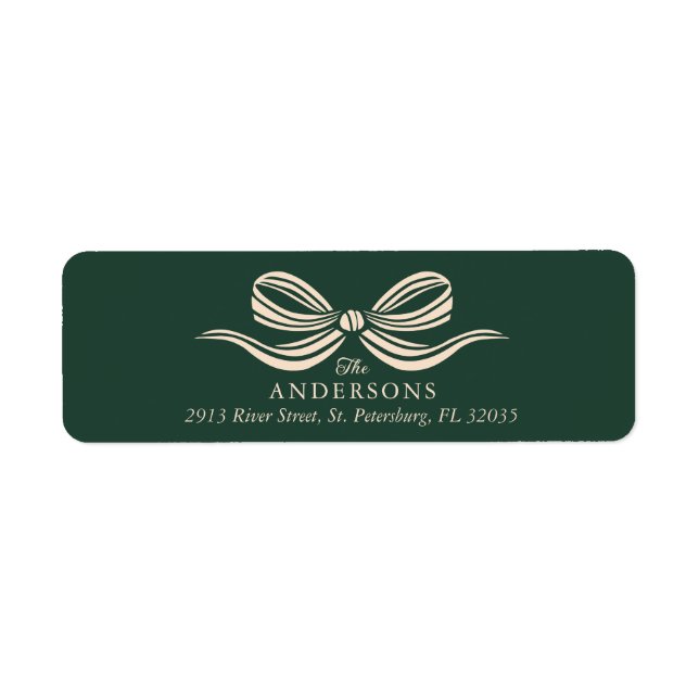 Merry Christmas Holiday Bow Return Address Label (Front)