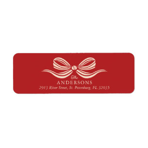 Merry Christmas Holiday Bow Return Address Label
