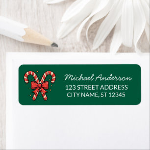 Merry Christmas Holiday Candy Cane Return Address