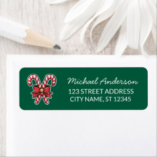 Merry Christmas Holiday Candy Cane Return Address