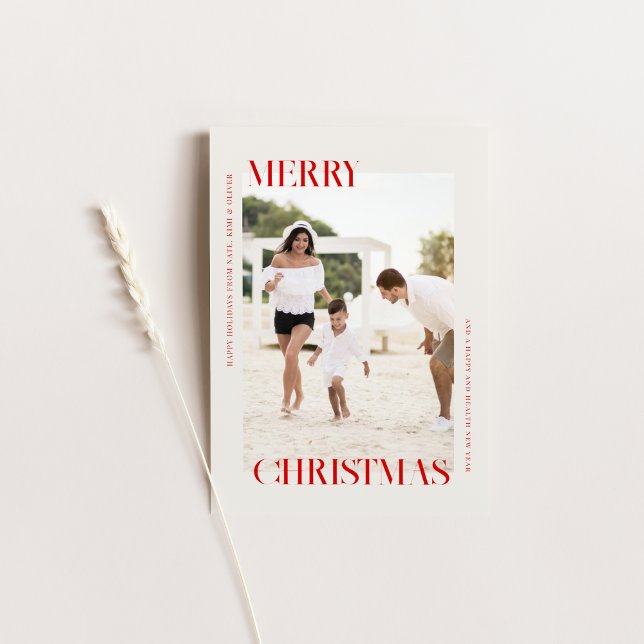 Merry Christmas Holiday Card with Photo (Creator Uploaded)