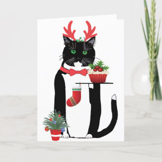 Merry Christmas Holiday Cat  Card