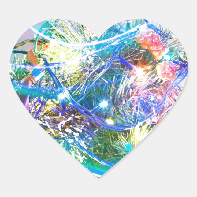 Merry Christmas  Holiday celebrations Santa Clause Heart Sticker (Front)