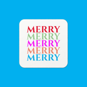 Merry Christmas Holiday Colourful Stickers