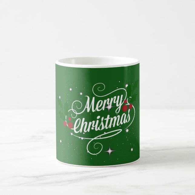 Merry Christmas, holiday colours Coffee Mug (Center)