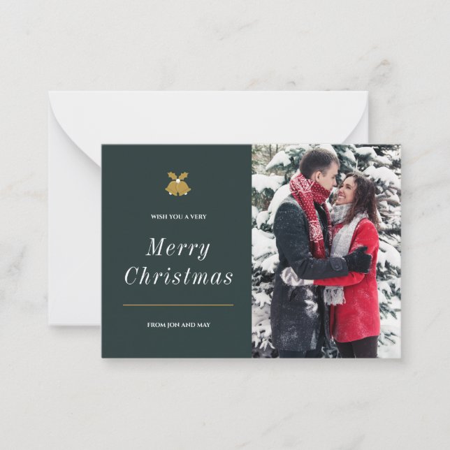 Merry Christmas Holiday Custom Family Photo Card (Front)