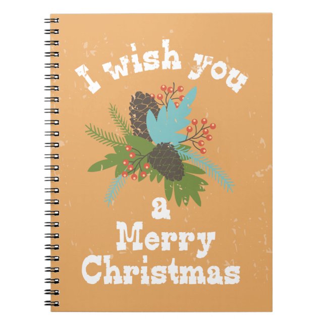 Merry Christmas Holiday Decor Notebook (Front)