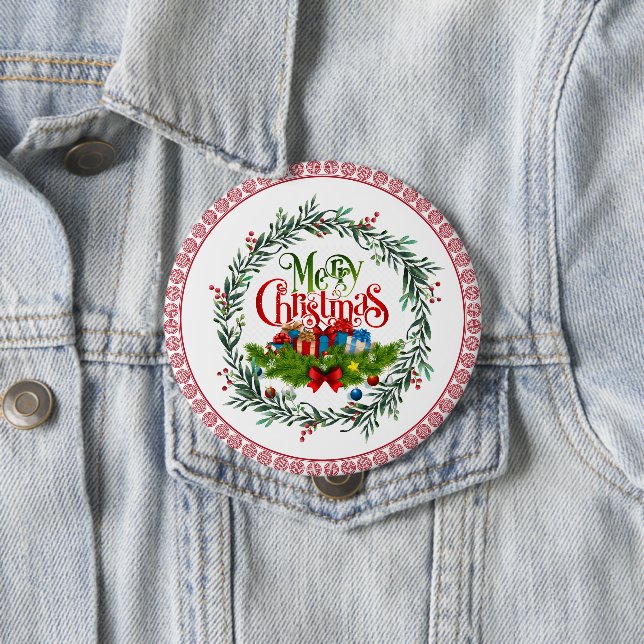 Merry Christmas, holiday design, 10 Cm Round Badge (In Situ)