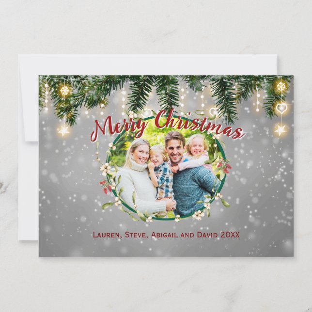 Merry Christmas Holiday Family Photo Card (Front)