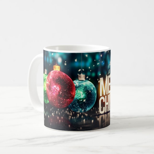 Merry Christmas holiday festive x-mas ornament mug (Front Left)