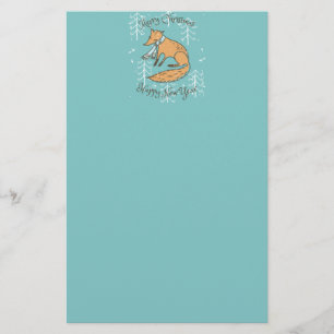 Merry Christmas Holiday Fox Cosy Stationery