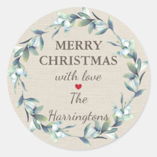 Merry Christmas Holiday Gift Label Stickers