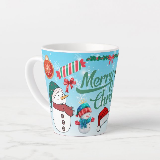 Merry Christmas  holiday gift Latte Mug (Left Angle)