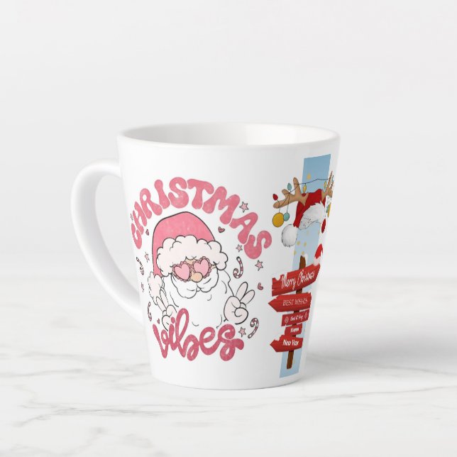 Merry Christmas  holiday gift Latte Mug (Left Angle)