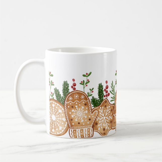 merry christmas holiday gift, modern christmas gif coffee mug (Left)