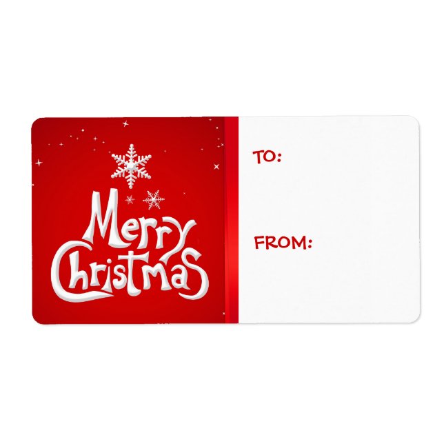 Merry Christmas Holiday Gift Tags labels (Front)