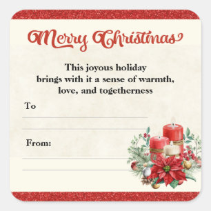 Merry Christmas Holiday Gifts Friend and Business Square Sticker