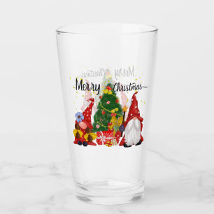 Merry Christmas Holiday gnomes Glass