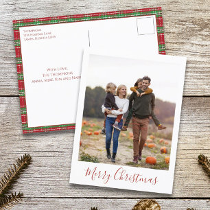 Merry Christmas Holiday Green Red Country Plaid