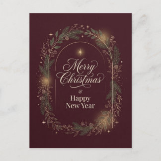 Merry Christmas Holiday Greeting Happy New Year Re Postcard