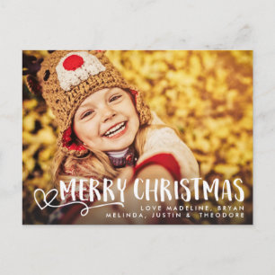 Merry Christmas Holiday Greeting Photo Overlay Postcard