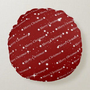 Merry Christmas, holiday greetings, Round Cushion