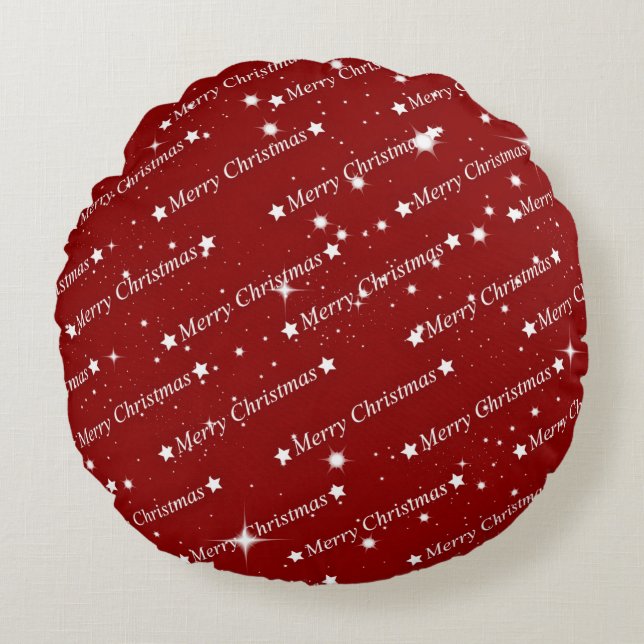 Merry Christmas, holiday greetings, Round Cushion (Front)
