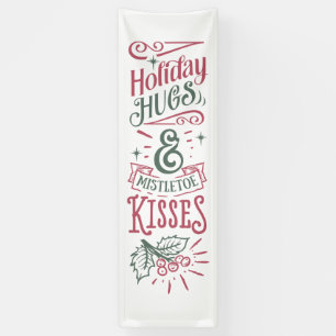Merry Christmas Holiday Hugs and Mistletoe Kisses Banner