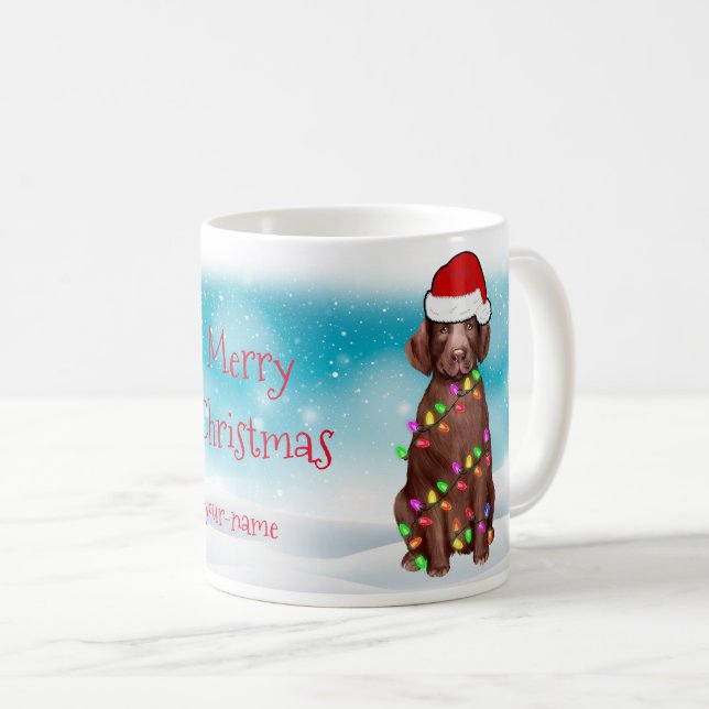 Merry Christmas Holiday Labrador Retriever Santa Coffee Mug (Front Right)