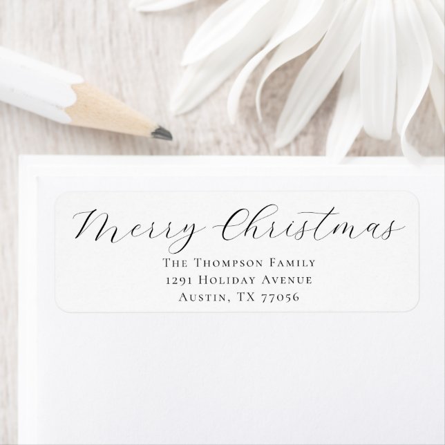 Merry Christmas Holiday Mail Return Address Label (Insitu)