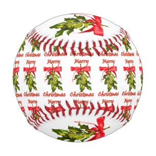 merry christmas holiday mistletoe baseball