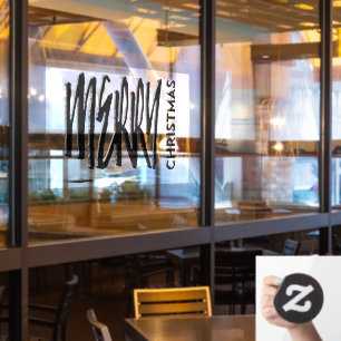 Merry Christmas Holiday Modern Typography  Window  Cling