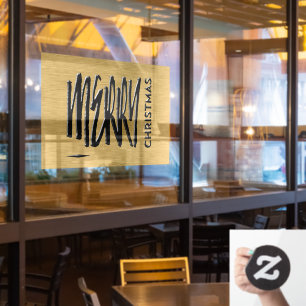 Merry Christmas Holiday Modern Typography  Window Cling