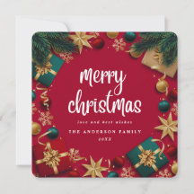 Merry Christmas Holiday Party Flat Holiday Card
