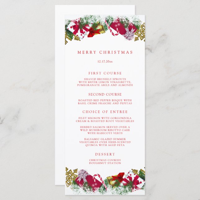Merry Christmas Holiday Party Menu (Front/Back)