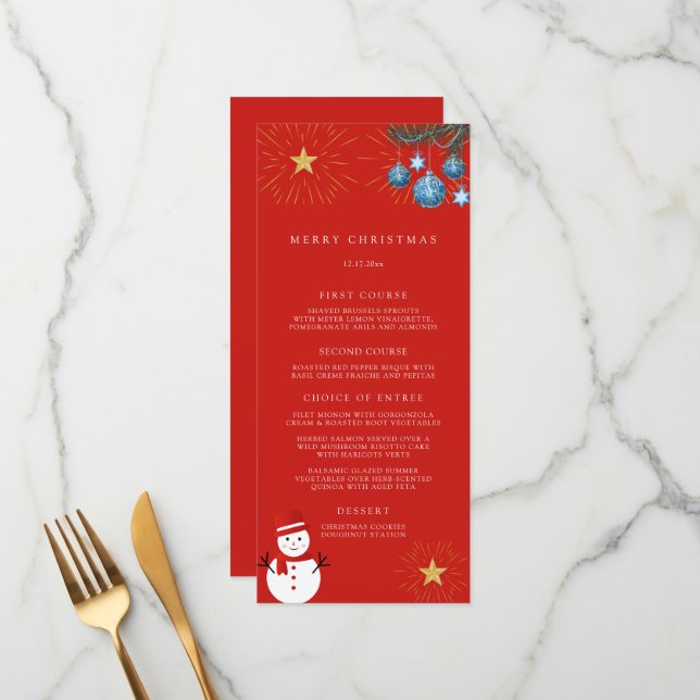 Merry Christmas Holiday Party Menu (Front/Back In Situ)