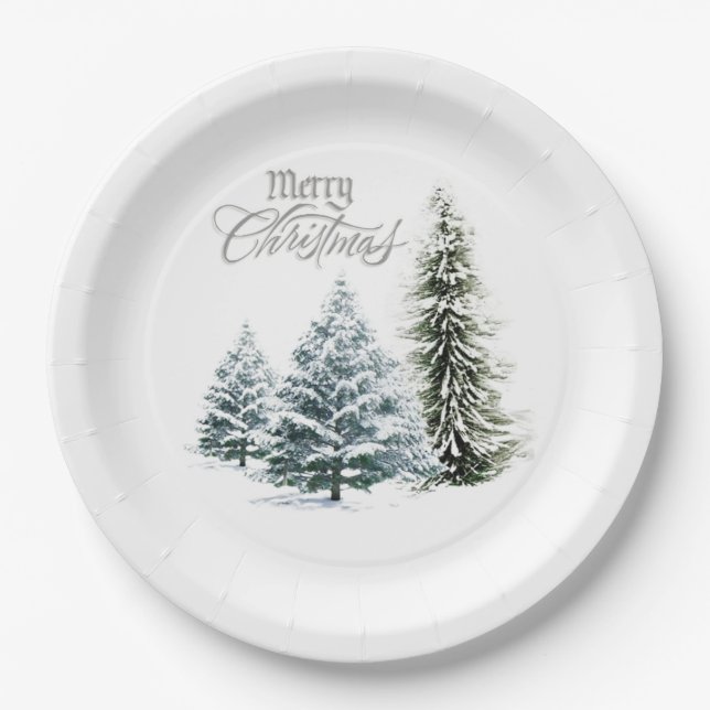 Merry Christmas Holiday Party Paper Plates (Front)