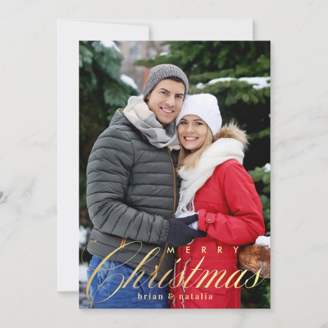 Merry Christmas Holiday Photo Card (Front)