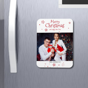 Merry Christmas Holiday Photo Magnet