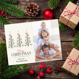 Merry Christmas Holiday Photo Tree on Airplane Fun Postcard