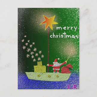 Merry christmas holiday postcard