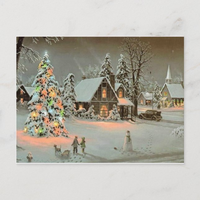 Merry Christmas Holiday Postcard (Front)