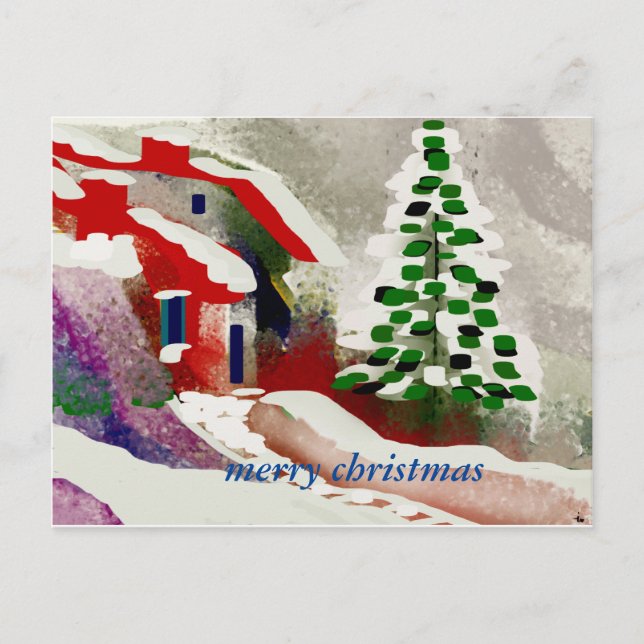 merry christmas holiday postcard (Front)