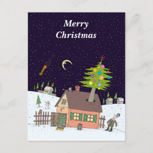 Merry Christmas Holiday Postcard