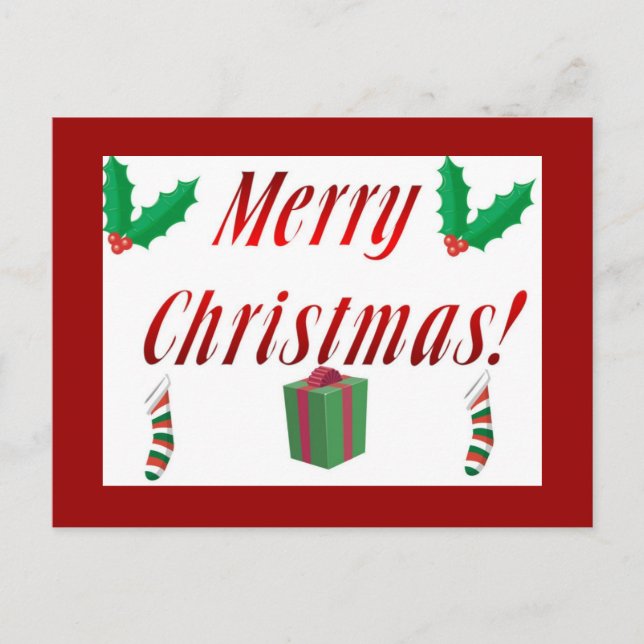 Merry Christmas Holiday Postcard (Front)