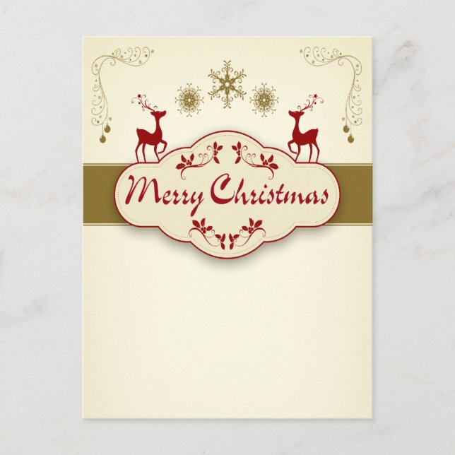 Merry Christmas Holiday Postcard (Front)