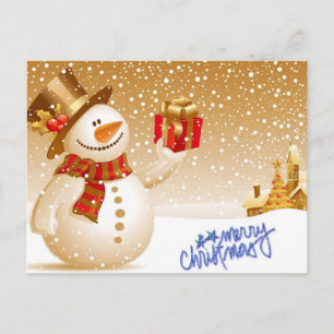 merry christmas holiday postcard